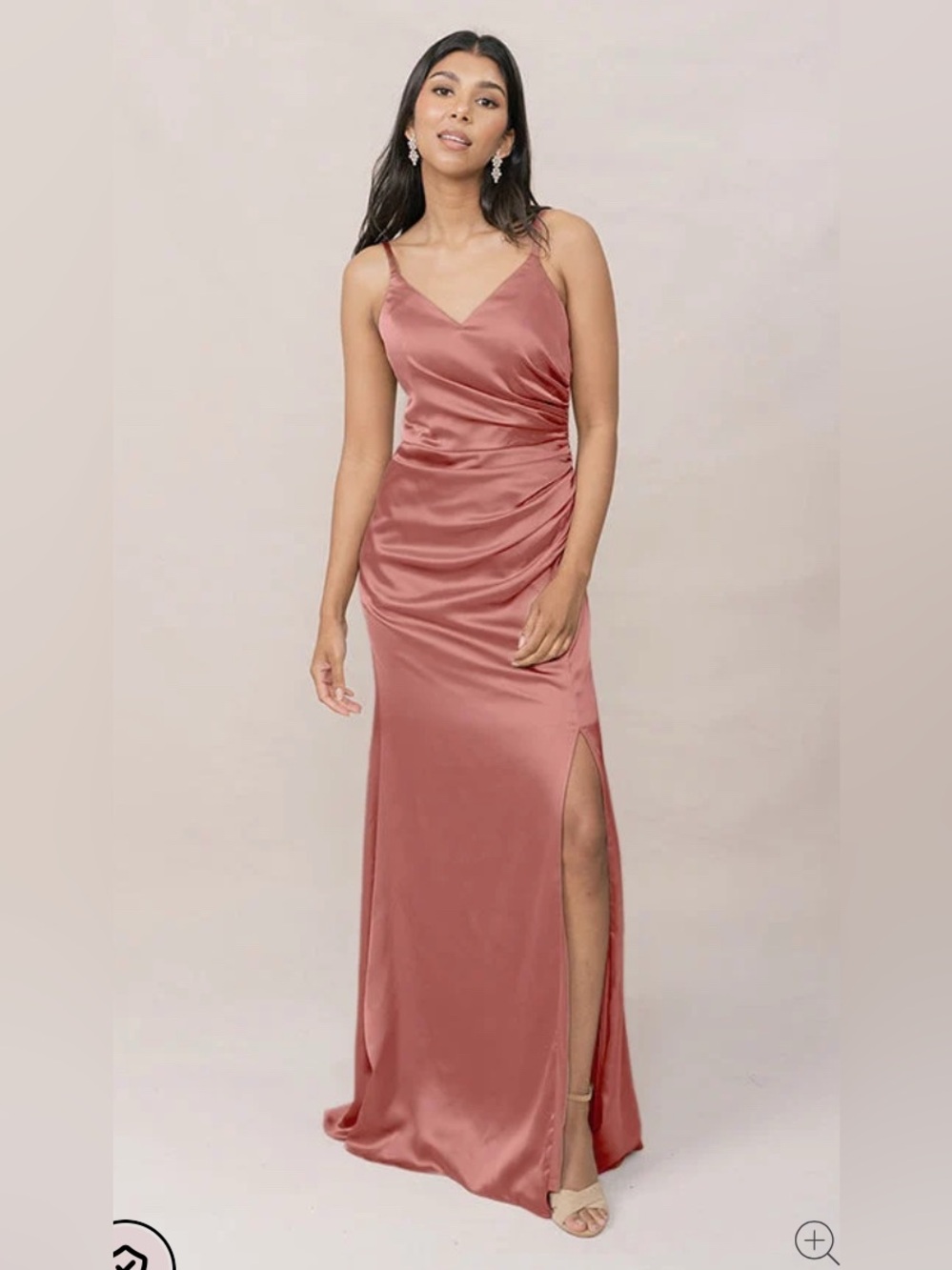 Revelry Rory Satin Dress in Desert Rose